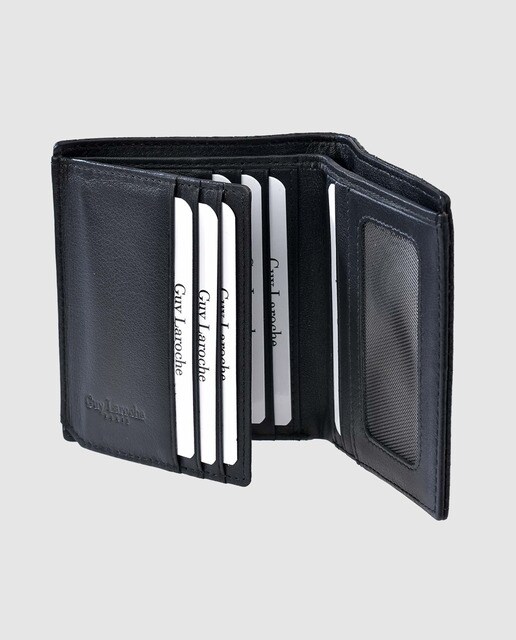 Cartera de hombre Guy Laroche de piel grabada en negro