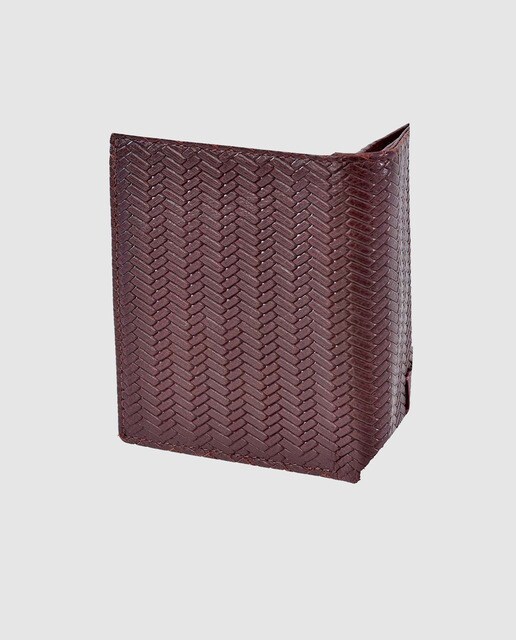 Cartera de hombre Guy Laroche de piel grabada en burdeos