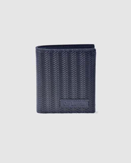 Cartera de hombre Guy Laroche de piel grabada en azul marino