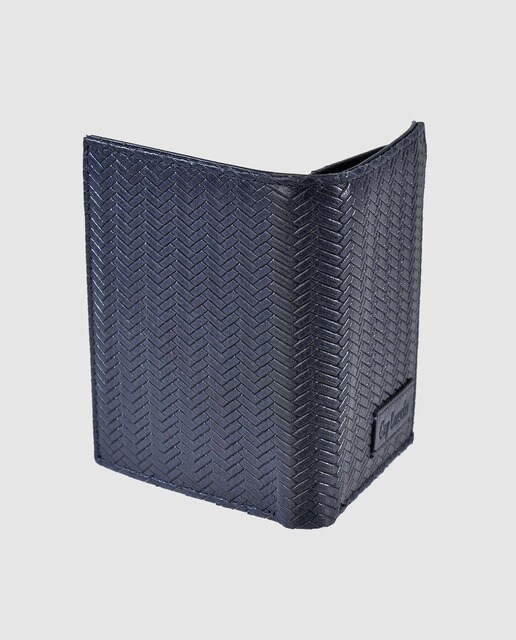 Cartera de hombre Guy Laroche de piel grabada en azul marino