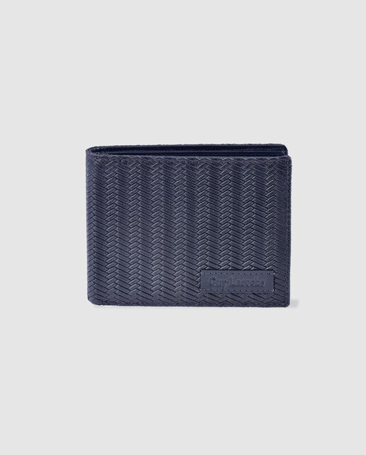 Cartera de hombre Guy Laroche de piel grabada en azul marino con monedero