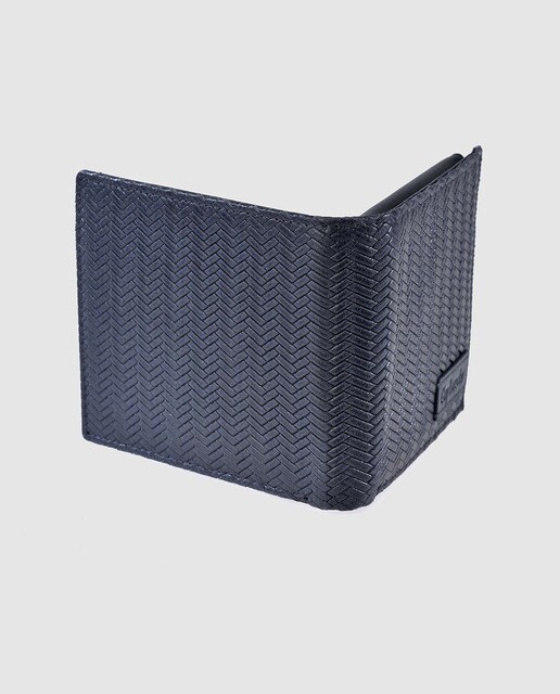 Cartera de hombre Guy Laroche de piel grabada en azul marino con monedero