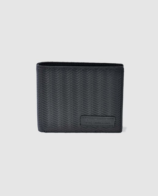 Cartera de hombre Guy Laroche de piel grabada en negro