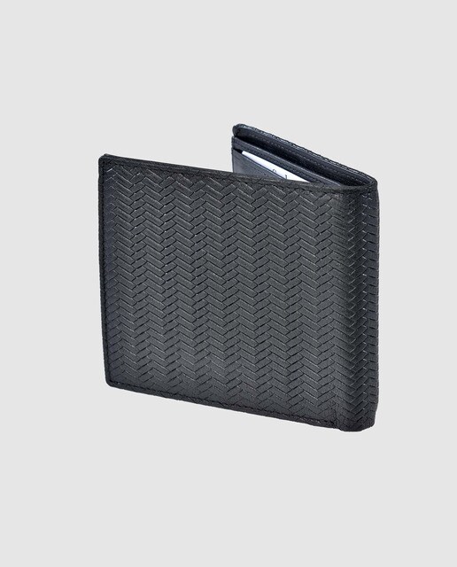 Cartera de hombre Guy Laroche de piel grabada en negro