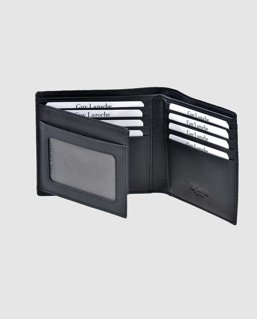 Cartera de hombre Guy Laroche de piel grabada en negro
