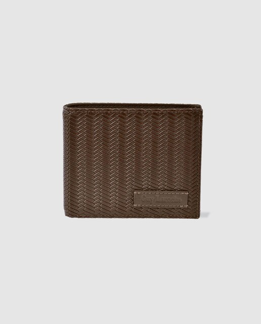 Cartera de hombre Guy Laroche de piel grabada en marrón