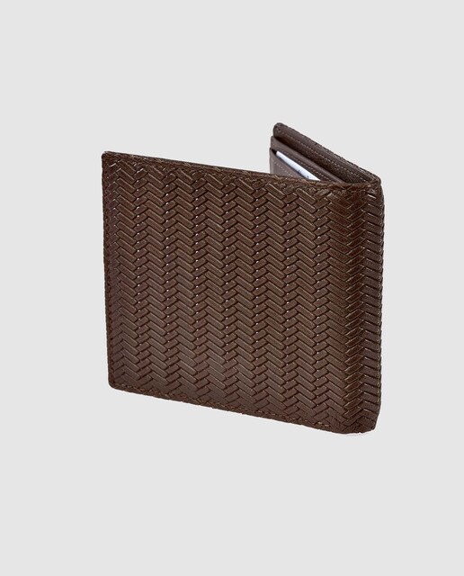 Cartera de hombre Guy Laroche de piel grabada en marrón