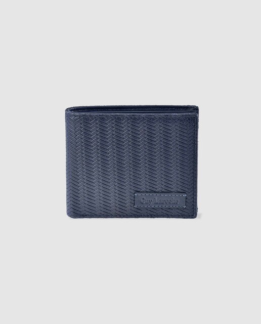 Cartera de hombre Guy Laroche de piel grabada en azul marino