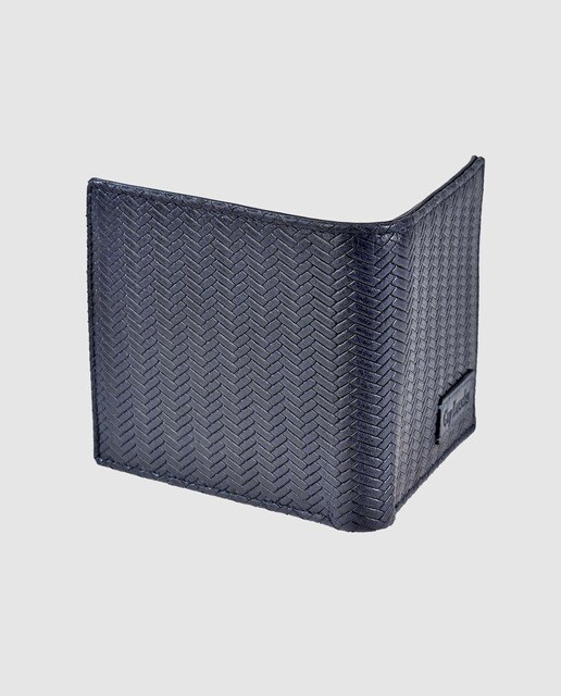 Cartera de hombre Guy Laroche de piel grabada en azul marino