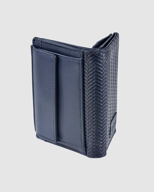Cartera vertical de hombre Guy Laroche de piel grabada en azul marino
