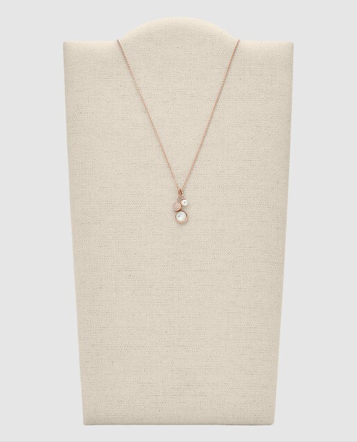 Collar Fossil Shimmery Light con perla y madreperla