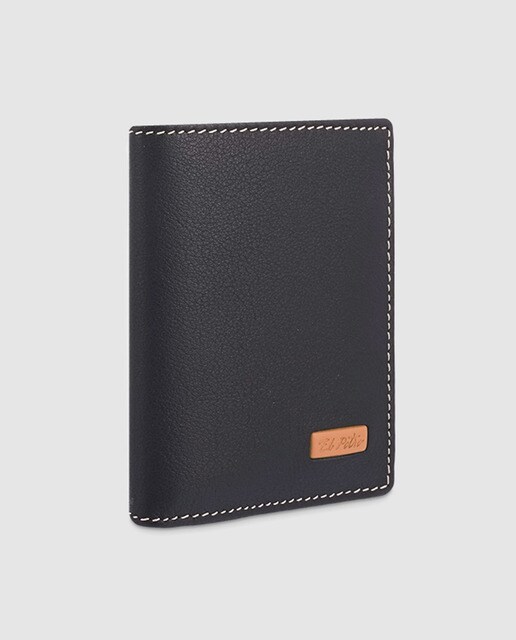 Cartera vertical de hombre El Potro de piel en negro