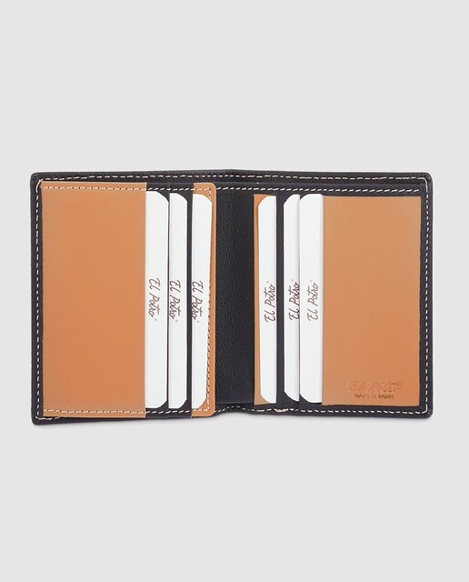 Cartera vertical de hombre El Potro de piel en negro