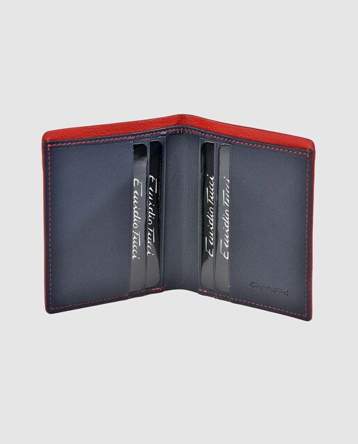 Cartera vertical de hombre Emidio Tucci de piel azul marino