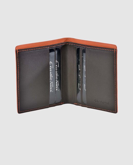 Cartera vertical de hombre Emidio Tucci de piel en marrón