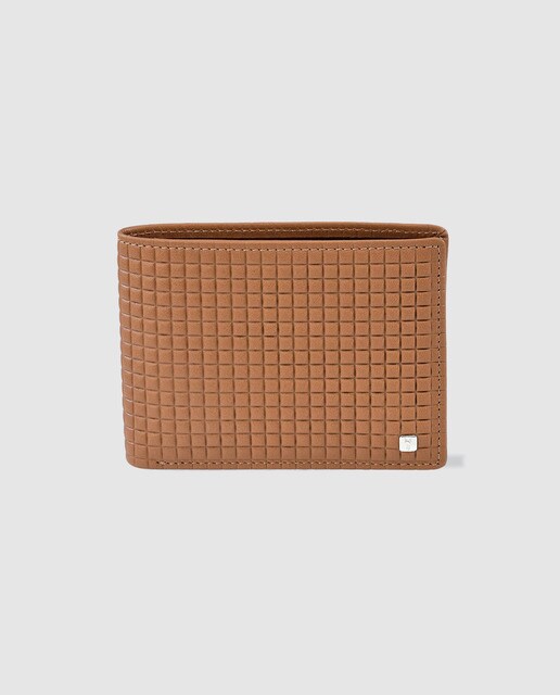 Cartera pequeña de hombre Yanko de piel en camel tipo americano