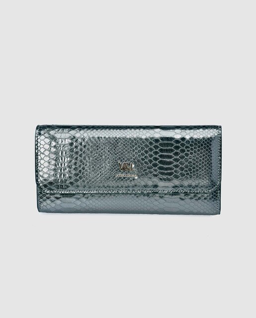 Cartera de mujer Victorio & Lucchino de piel grabada con solapa