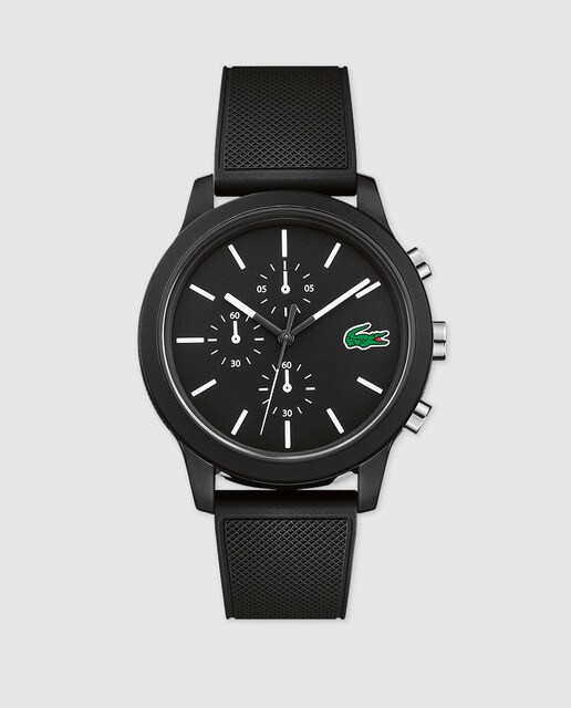 Reloj de hombre Lacoste Watches 12.12 2010972 cronógrafo de silicona negro