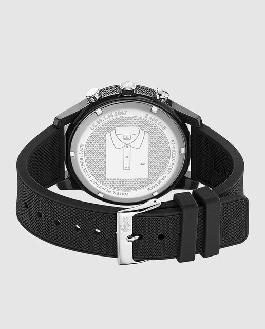 Reloj de hombre Lacoste Watches 12.12 2010972 cronógrafo de silicona negro