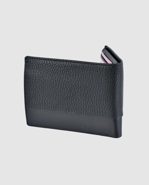 Cartera de piel de hombre Pierre Cardin de piel en negro con monedero