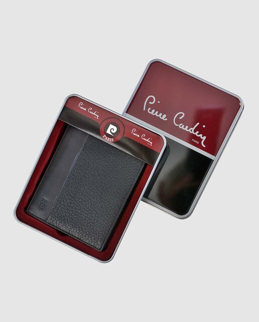 Cartera de piel de hombre Pierre Cardin de piel en negro con monedero