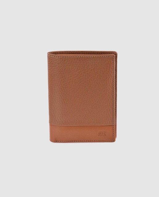 Cartera vertical de hombre Pierre Cardin de piel en camel