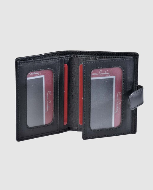 Cartera de hombre Pierre Cardin de piel en negro con broche