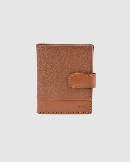 Cartera de hombre Pierre Cardin de piel en camel con broche