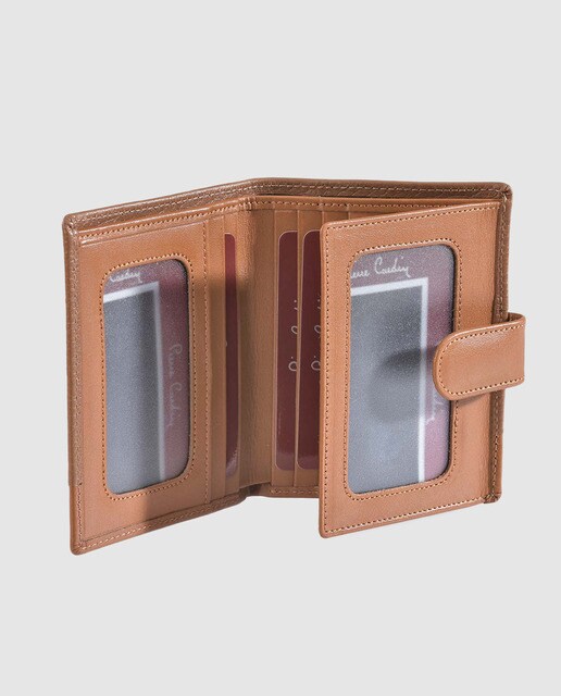 Cartera de hombre Pierre Cardin de piel en camel con broche