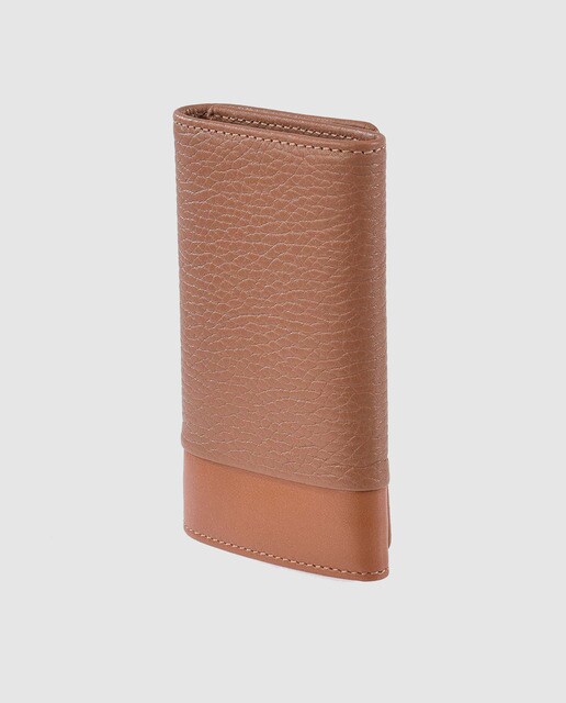 Llavero de hombre Pierre Cardin de piel en camel