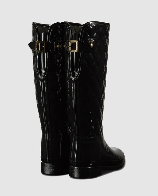 Botas de agua de mujer Hunter de color negro con guateado