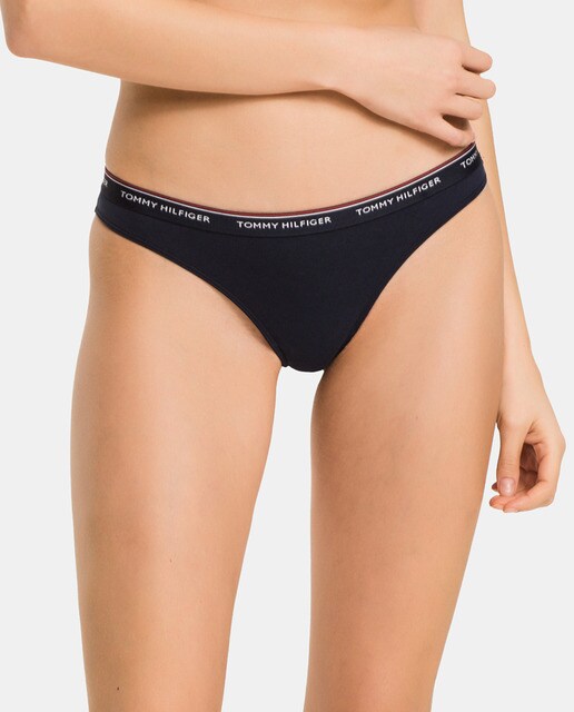 Pack de tres tangas Essentials Tommy Hilfiger lisas
