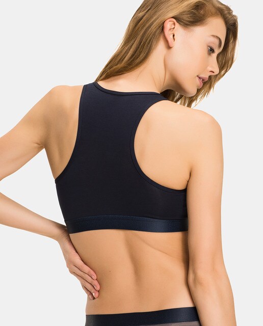 Sujetador Sheer Flex Cotton Tommy Hilfiger tipo top con tul