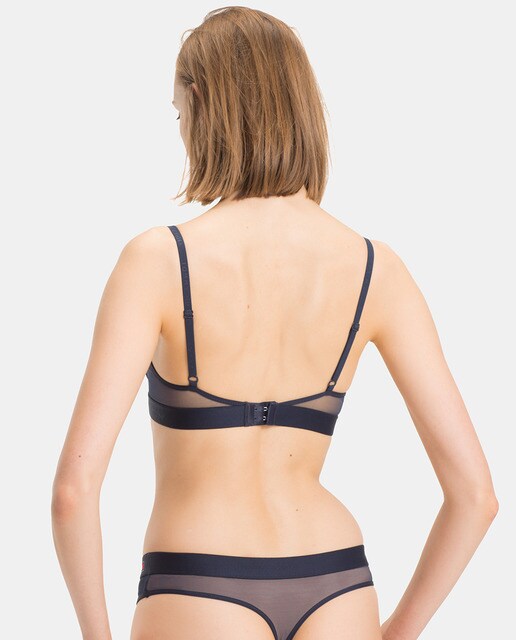 Sujetador Tommy Hilfiger balconette con push up y tejido transparente