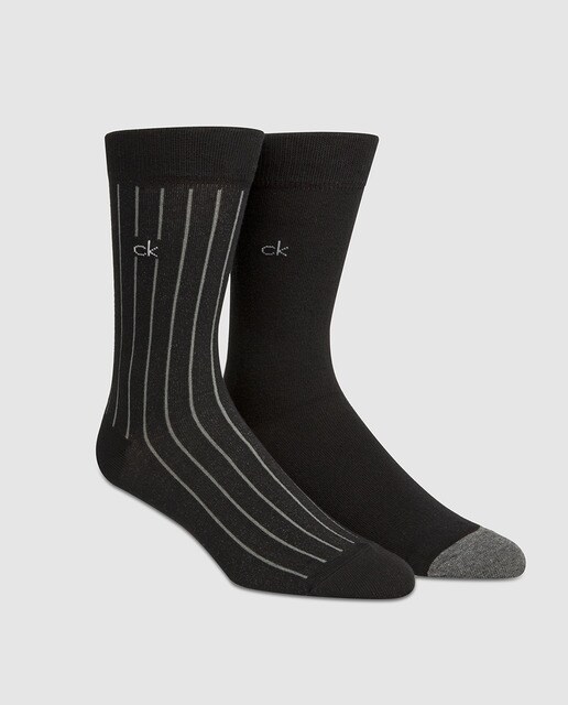 Pack de dois pares de meias curtas de homem Calvin Klein pretas