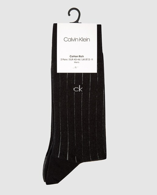 Pack de dois pares de meias curtas de homem Calvin Klein pretas