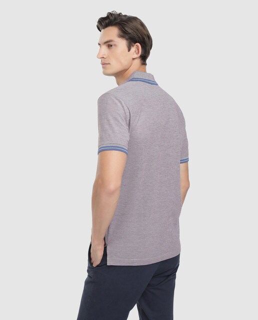 Polo piqué de hombre Brooks Brothers granate de manga corta