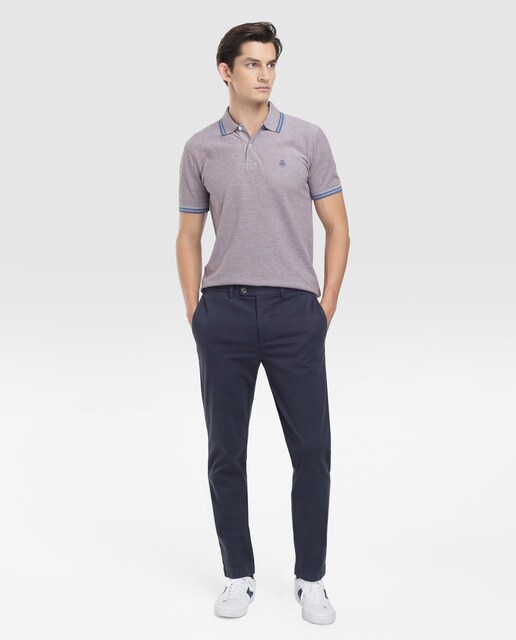 Polo piqué de hombre Brooks Brothers granate de manga corta