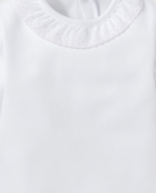Body de bebe niña Cotton Juice en blanco con cuello volante