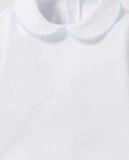 Body de bebe Cotton Juice en blanco con cuello bebe