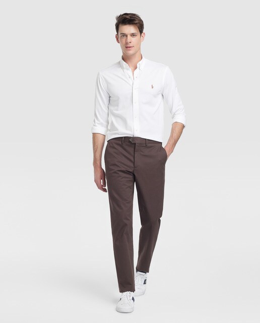 Camisa de hombre Polo Ralph Lauren regular lisa blanca