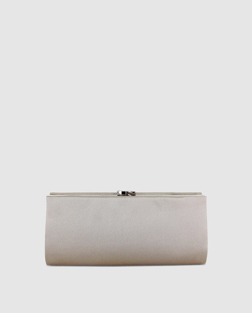 Clutch de fiesta Menbur beige de raso