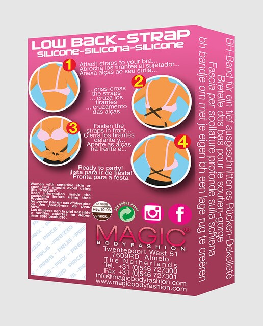 Suspensórios transparentes Low Back Strap de silicone