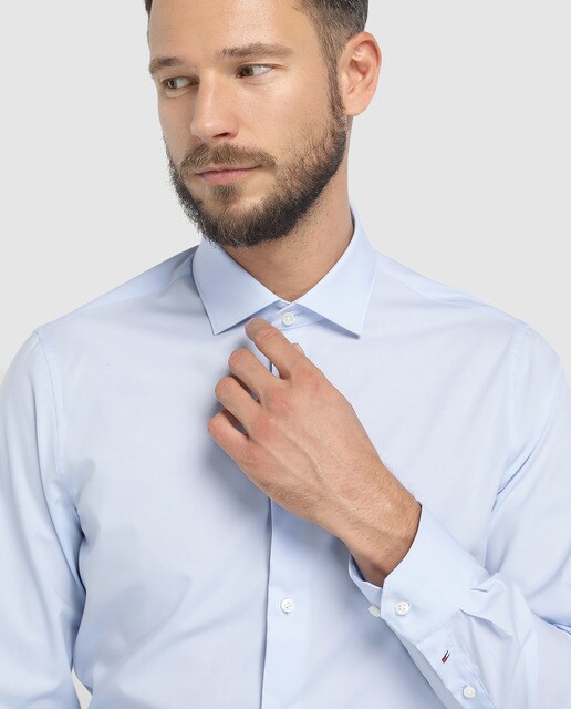 Camisa stretch de hombre Tommy Tailored slim azul