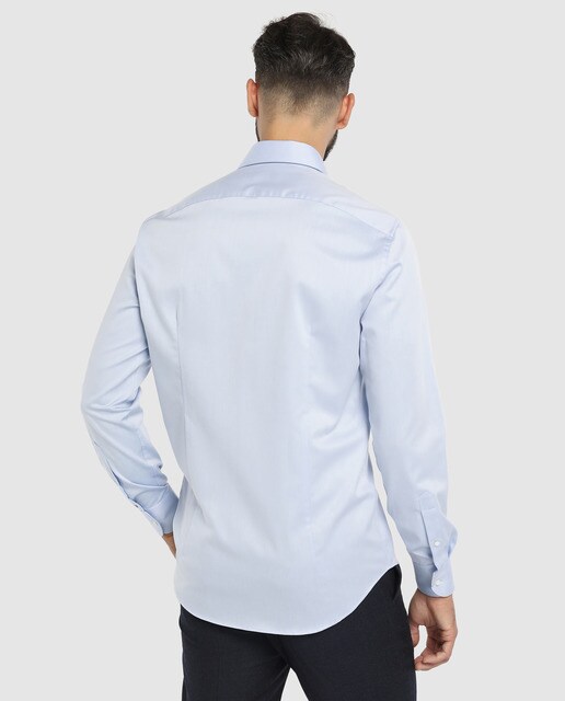 Camisa twill de hombre Tommy Tailored slim azul