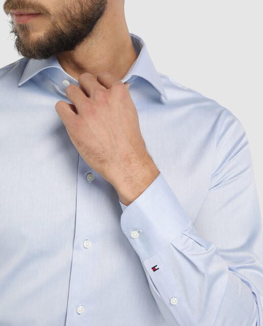 Camisa twill de hombre Tommy Tailored slim azul