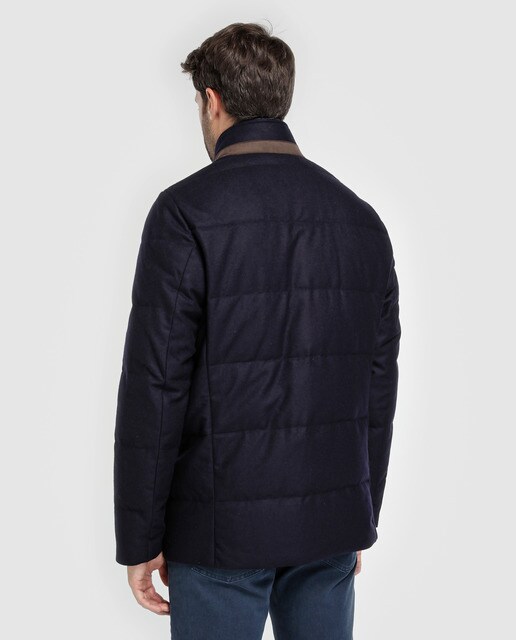 Parka de hombre Brooks Brothers azul con tres bolsillos