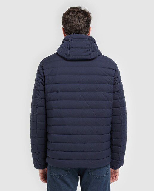 Plumífero de hombre Brooks Brothers azul con capucha