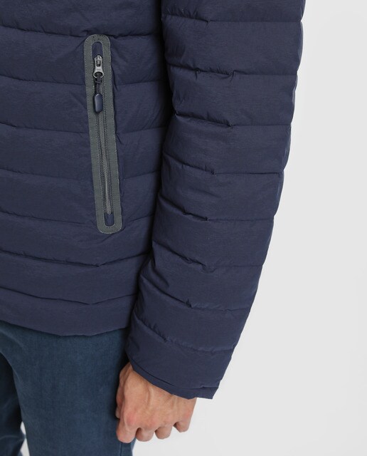 Plumífero de hombre Brooks Brothers azul con capucha