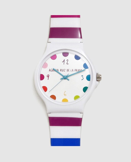Reloj de mujer Ágatha Ruiz de la Prada Flip AGR42 de rayas multicolor